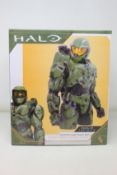 Two boxed as new Nemesis Now Halo Master Chief bust boxes.