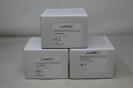 Three boxed as new Lumel Din Rail Electric Energy Meters (NMID30-2).