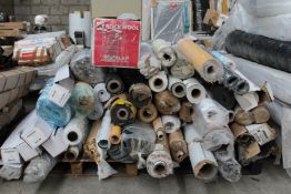 A large quantity of miscellaneous reels to include window tint and rubber.