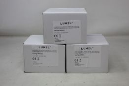 Three boxed as new Lumel Din Rail Electric Energy Meters (NMID30-2).