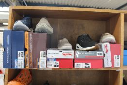 Five pairs of assorted as new Skechers footwear.