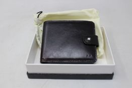An as new Mont Blanc 1926 Heritage leather wallet (Stamped R.G. in corner).