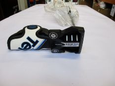 An Odyssey Ten 2-ball S lined putter.