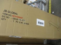 An as new Cantilever oak bench.