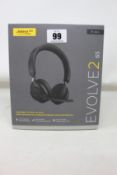 An as new black Jabra Evolve2 65 wireless audio performance headset.
