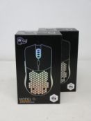 Two boxed as new Glorious Model O-Wireless Gaming Mice (Matte white).