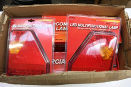 Three LED Commercial Tail Lamps (CA 7020L/21R and CA 7026L) and two LED Multifunctional Lamps (CA