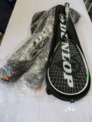 Ten as new Dunlop Ninja Biotec X-Lite Squash Rackets.