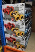 Eighteen boxed as new RC double side roll stunt cars.