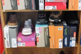 Five pairs of assorted as new Skechers footwear.