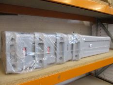 Four Rubbermaid Commercial Slim Jim Utility Containers - 23 gallon capacity in grey resin with