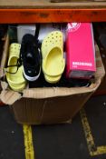 A quantity of assorted as new footwear to include Carvela, Tuff kIng, Geox, Crocs, Levis, Sanita,