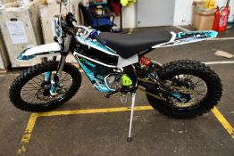 An as new Timemoto ET electric dirt bike. 3kW DC Permanent Magnet Synchronous motor, maximum power