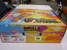 A boxed as new pair of Impala Rollerskates (Size: UK 6/EU 38, Colour: Pink/Yellow).