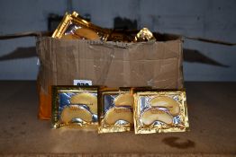 A large quantity of unbranded crystal collagen gold powder eye masks.
