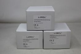 Three boxed as new Lumel Din Rail Electric Energy Meters (NMID30-2).