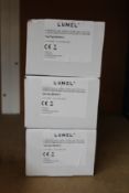 Three boxed as new Lumel Din Rail Electric Energy Meters (NMID30-2).