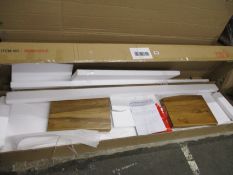 An as new Cantilever oak bench.