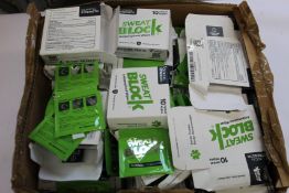 A large quantity of Sweat block antiperspirant clinical strength wipes.