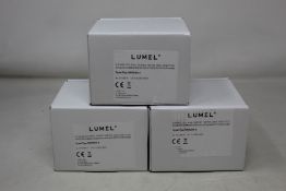 Three boxed as new Lumel Din Rail Electric Energy Meters (NMID30-2).