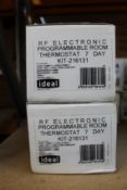 Two Ideal Programmable RF Electronic 7 Day Room Thermostats (KIT-216131).