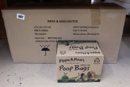 Eight boxes of Pippa & Max's Poop Bags (500 each, large 17 x 37cm).