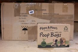 Eight boxes of Pippa & Max's Poop Bags (500 each, large 17 x 37cm).