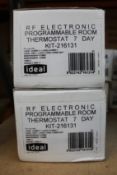 Two Ideal Programmable RF Electronic 7 Day Room Thermostats (KIT-216131).