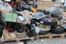 A quantity of miscellaneous automotive items to include driveshaft's and steering racks.