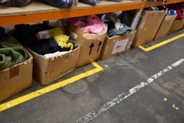 Eight boxes of pre-owned clothing and related items.