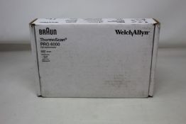 A boxed as new Braun welch allyn ThermoScan PRO 6000 with cradle.