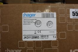 An as new Hager 125A Pulsed & ModBus Meter MID Extension Box (JKD1125MID).