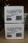 Two Ideal Programmable RF Electronic 7 Day Room Thermostats (KIT-216131).