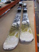 A pair of pre-owned K2 Luv Glam 76 skis (May be slightly damaged).