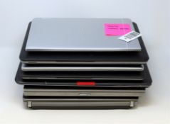 COLLECTION ONLY: Eight assorted HP laptops sold for parts (All with storage removed. May have other