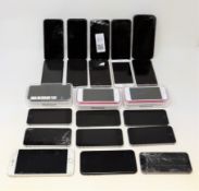A quantity of assorted Apple iPhones and iPods sold for parts (Many handsets iCloud account locked/r