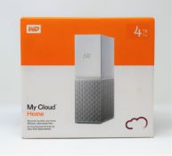 A boxed as new WD My Cloud Home 4TB NAS Drive in White (Box sealed).