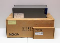 SOLD FOR PARTS: A pre-owned Nokia 7250 IXR-R6 Chassis (P/N: 3HE11278AARB01) (Faulty, label on box re
