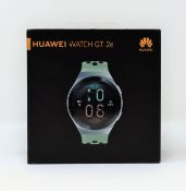 A pre-owned Huawei Watch GT 2e in Mint Green (M/N: HCT-B19) (Boxed. Charging dock and USB-C cable in
