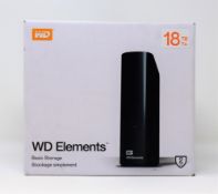 A boxed as new Western Digital Elements 18TB Desktop External Hard Drive (Box sealed).