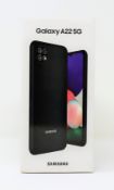 A boxed as new Samsung Galaxy A22 (SM-A226B/DSN) 64GB in Grey (Box sealed) (IMEI: 351835820720542).)