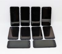 Seven pre-owned Samsung Galaxy J5 (2017) 16GB in Black and three pre-owned Samsung Galaxy S8 SM-G950