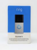 A boxed as new Ring Video Doorbell 3 (Box sealed).