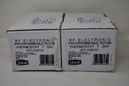 Two Ideal Programmable RF Electronic 7 Day Room Thermostats (KIT-216131).