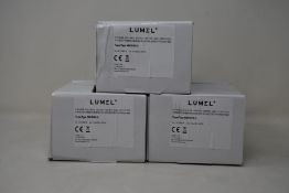 Three boxed as new Lumel Din Rail Electric Energy Meters (NMID30-2).