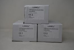 Three boxed as new Lumel Din Rail Electric Energy Meters (NMID30-2).