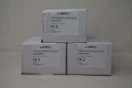 Three boxed as new Lumel Din Rail Electric Energy Meters (NMID30-2).