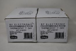 Two Ideal Programmable RF Electronic 7 Day Room Thermostats (KIT-216131).