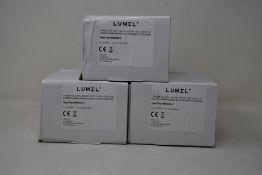 Three boxed as new Lumel Din Rail Electric Energy Meters (NMID30-2).