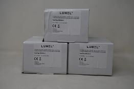 Three boxed as new Lumel Din Rail Electric Energy Meters (NMID30-2).